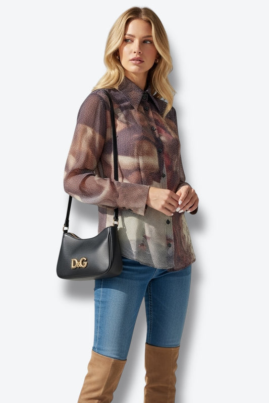 1990s Dolce and Gabbana Botticelli’s The Birth of Venus Silk Blouse