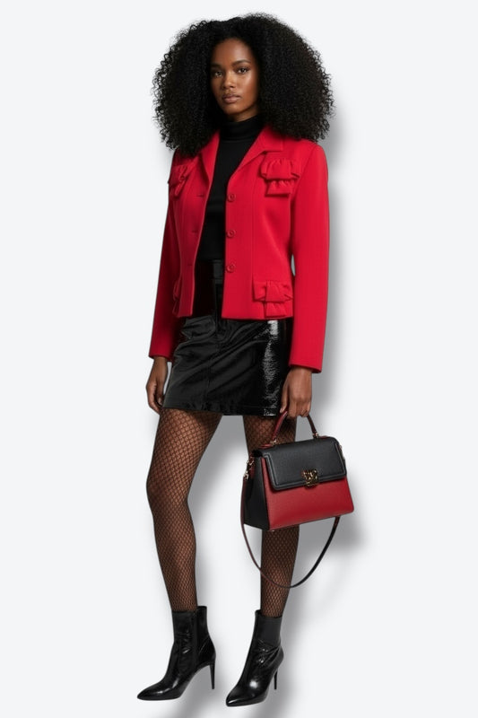 1970s Ruby Red Givenchy Couture  Blazer