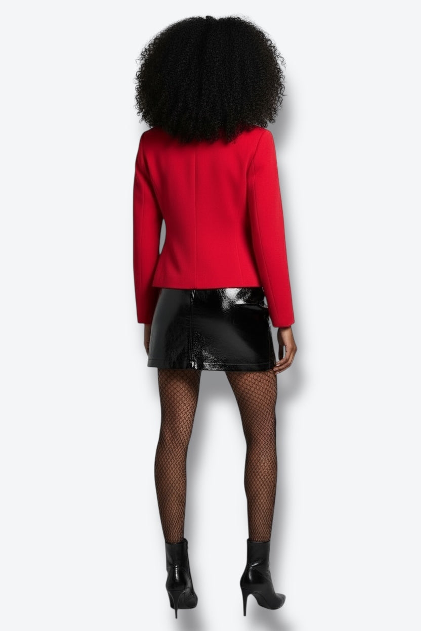 1970s Ruby Red Givenchy Couture  Blazer