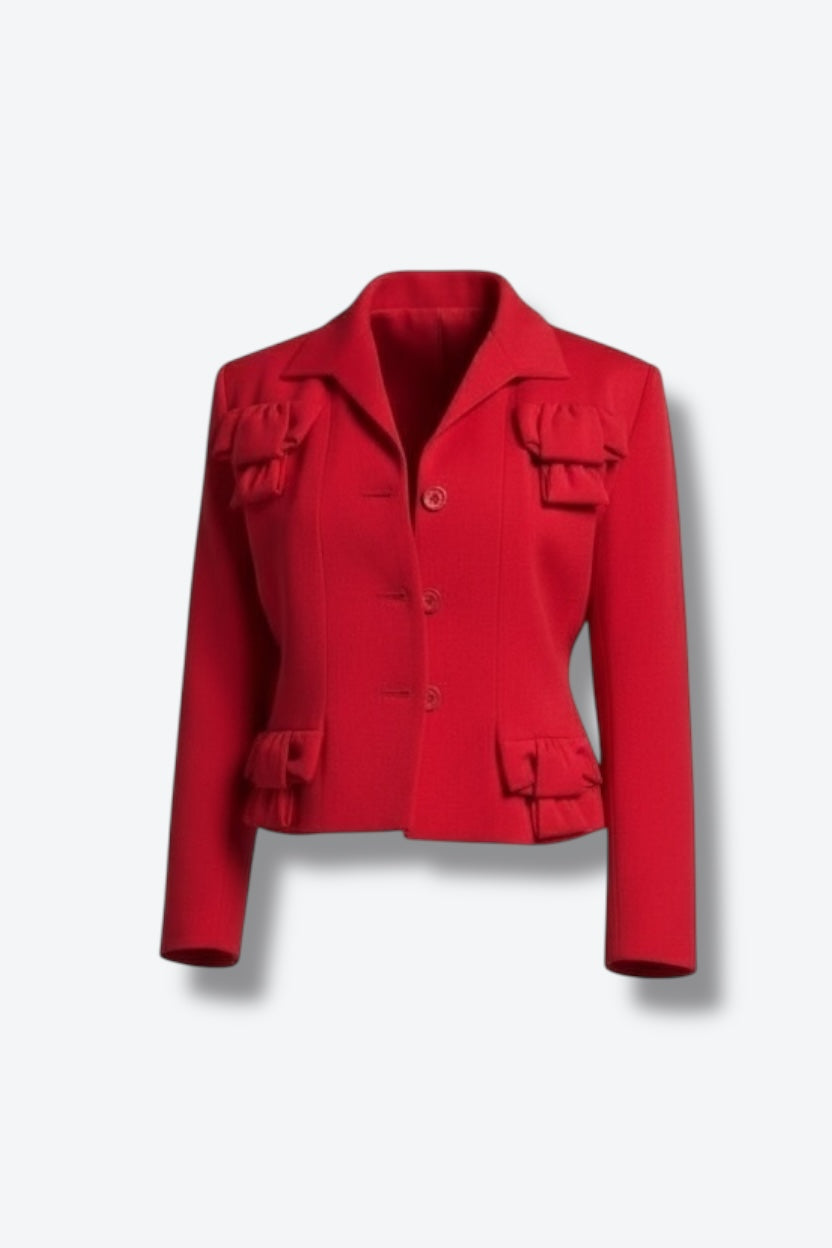 1970s Ruby Red Givenchy Couture  Blazer