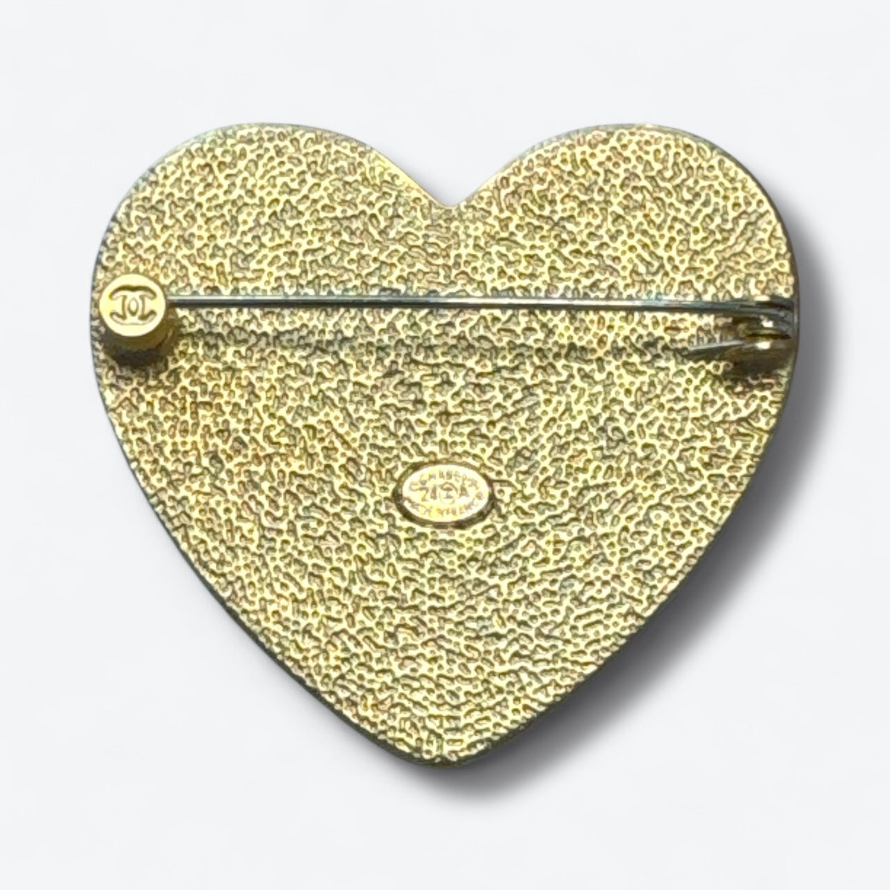 Y2K 2” x 2” Chanel Enamel Heart Pin