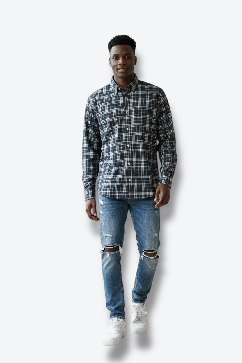 Burberry Brit Black and White Plaid Shirt