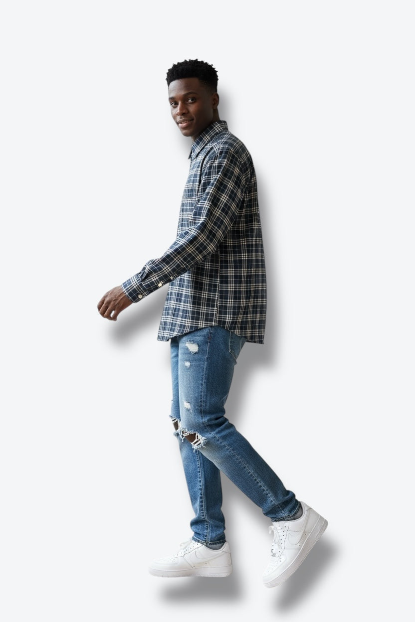 Burberry Brit Black and White Plaid Shirt