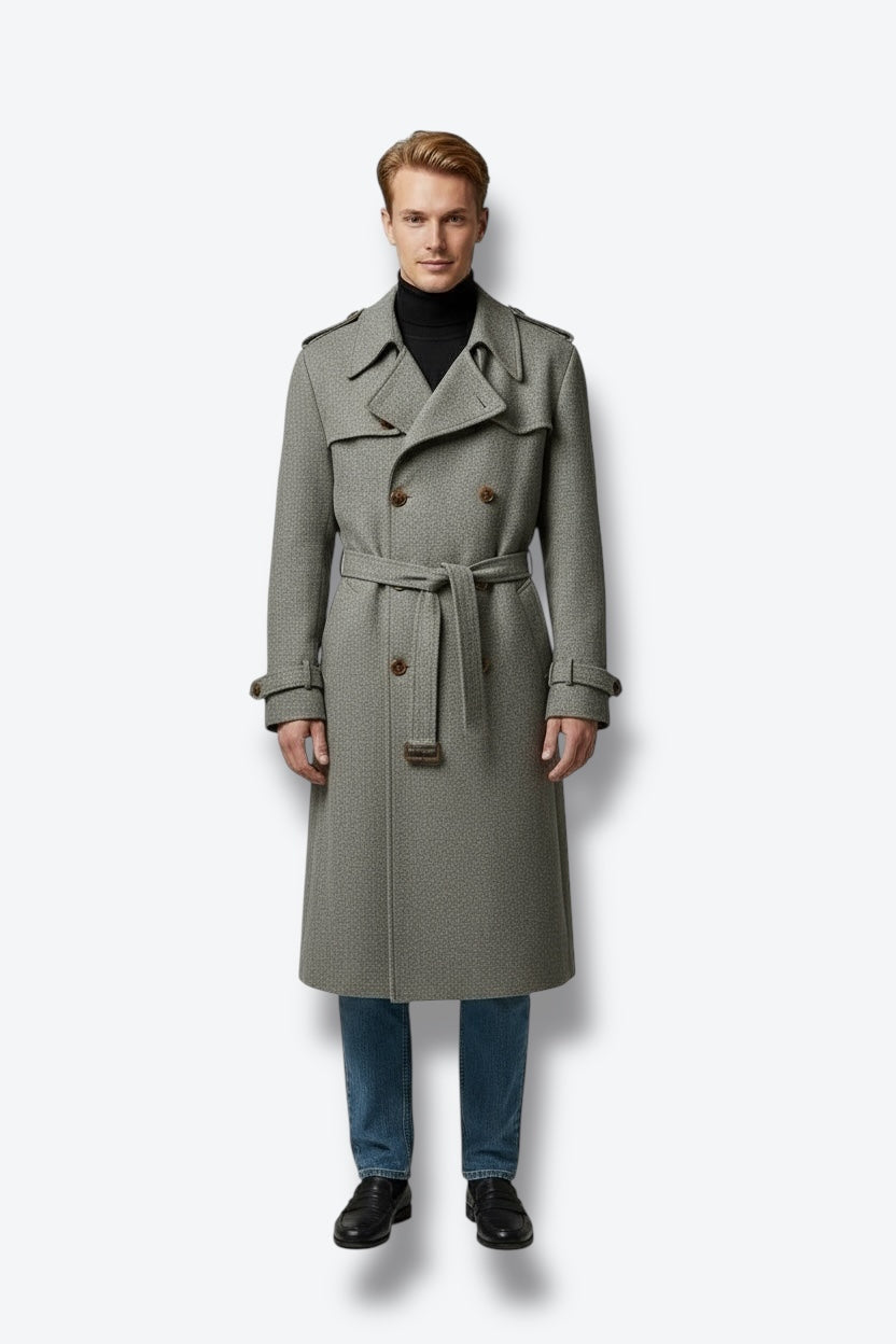 Vintage European Wool Trench Coat – Made in Hungary (1970s–1980s)