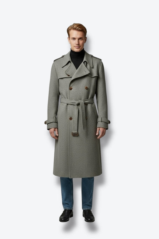 Vintage European Wool Trench Coat – Made in Hungary (1970s–1980s)