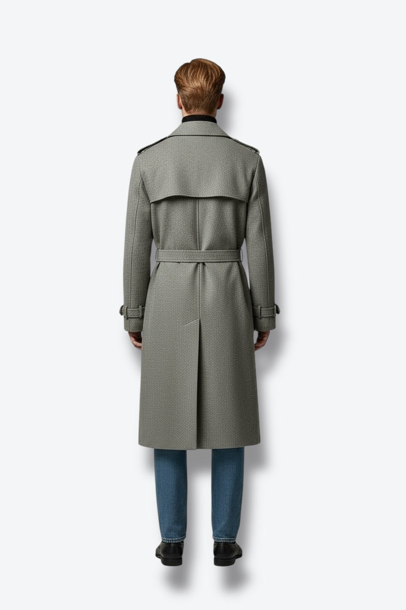 Vintage European Wool Trench Coat – Made in Hungary (1970s–1980s)