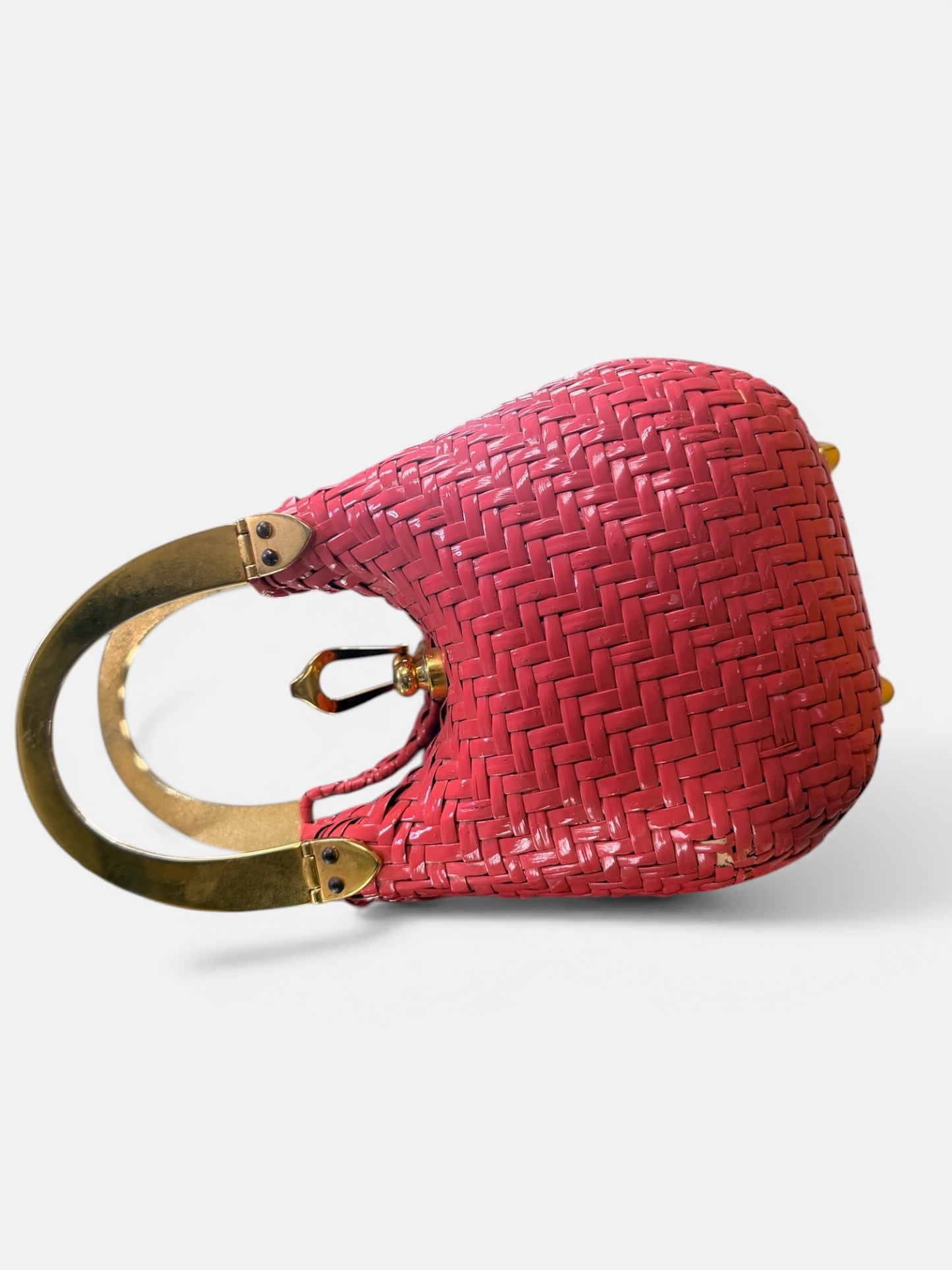 1940s/50s “Koret” Pink Wicker Frame Bag