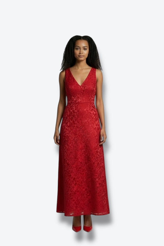 1950s Scarlet Jacquard Cocktail Dress