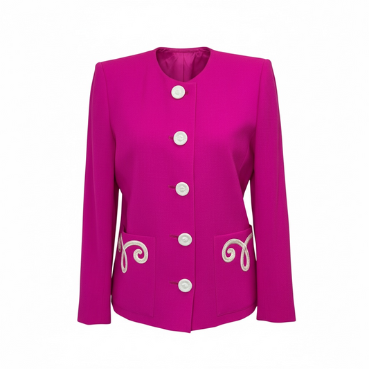1990s Yves Saint Laurent “Encore”Embroidered Statement Blazer