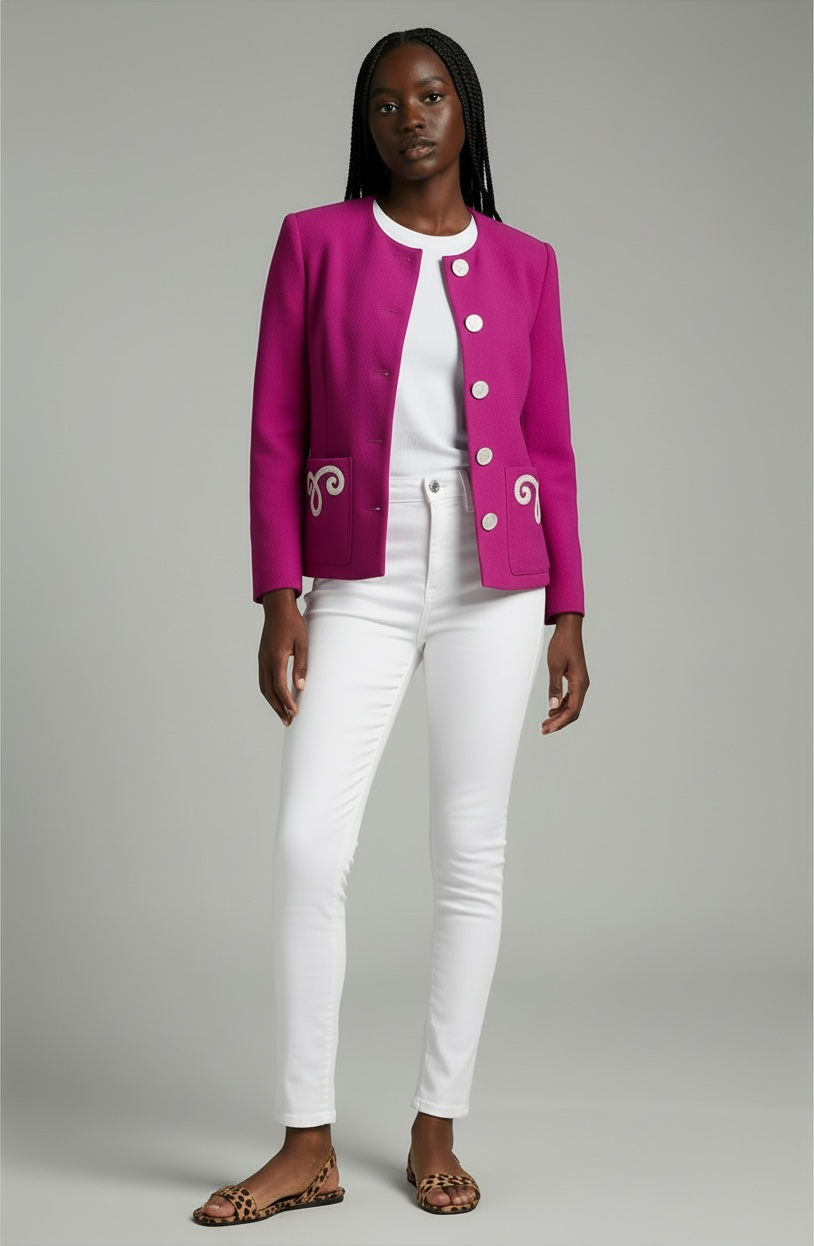 1990s Yves Saint Laurent “Encore”Embroidered Statement Blazer