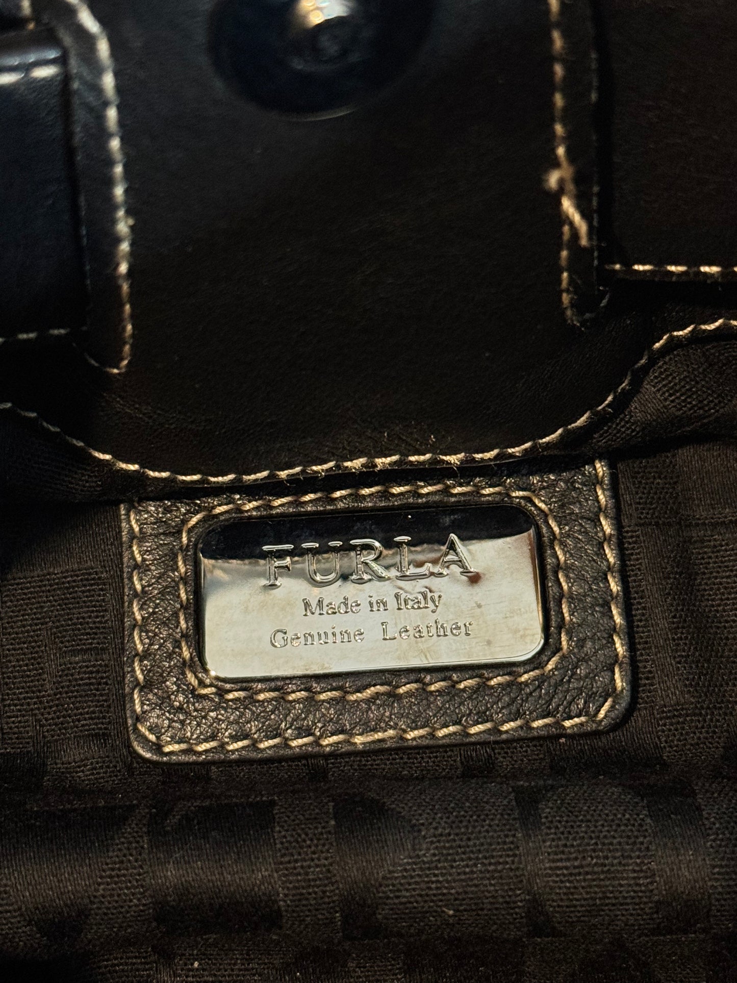 Y2K Leather Furla Shoulder Bag