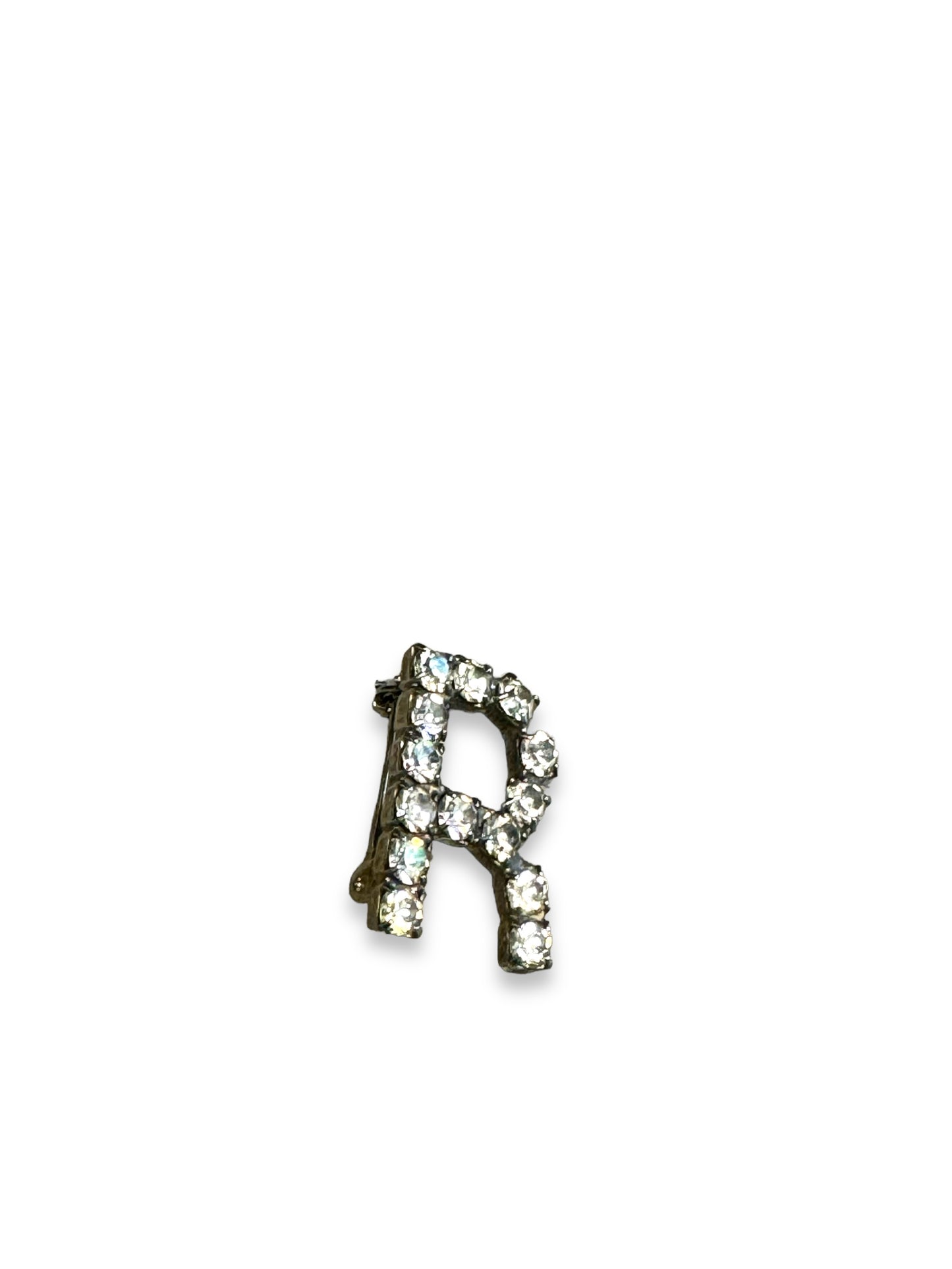 Vintage “R” Rhinestone Pin