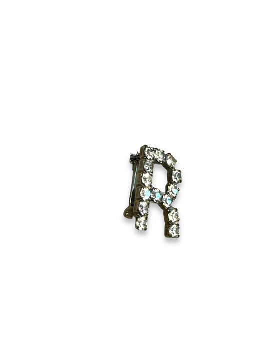 Vintage “R” Rhinestone Pin