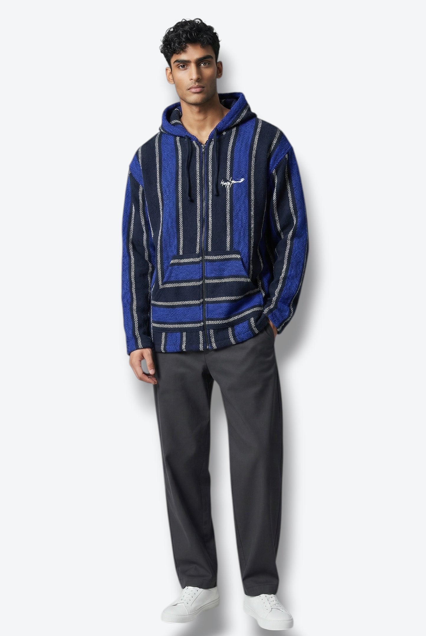 Supreme X Yohji Yammato Vintage Baja Stripe Zip-Up Hoodie