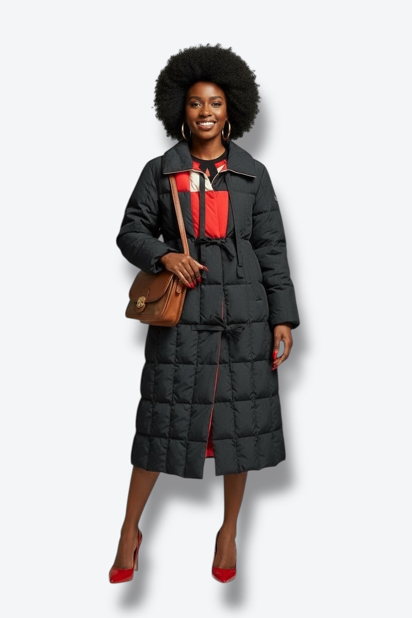 1980s Bill Blass Color Block Winter Puffer Coat