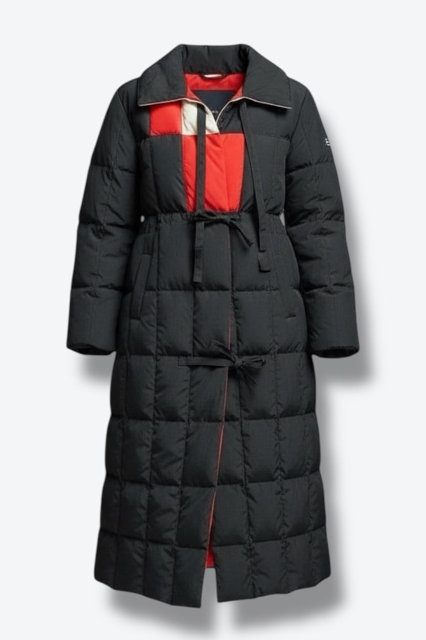 1980s Bill Blass Color Block Winter Puffer Coat