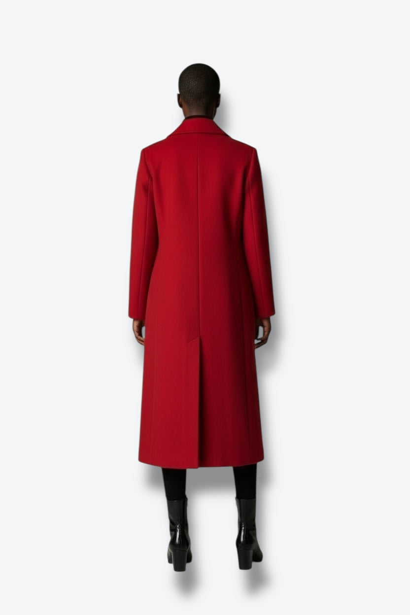 Christian Dior Red Double-Breasted Wool Coat