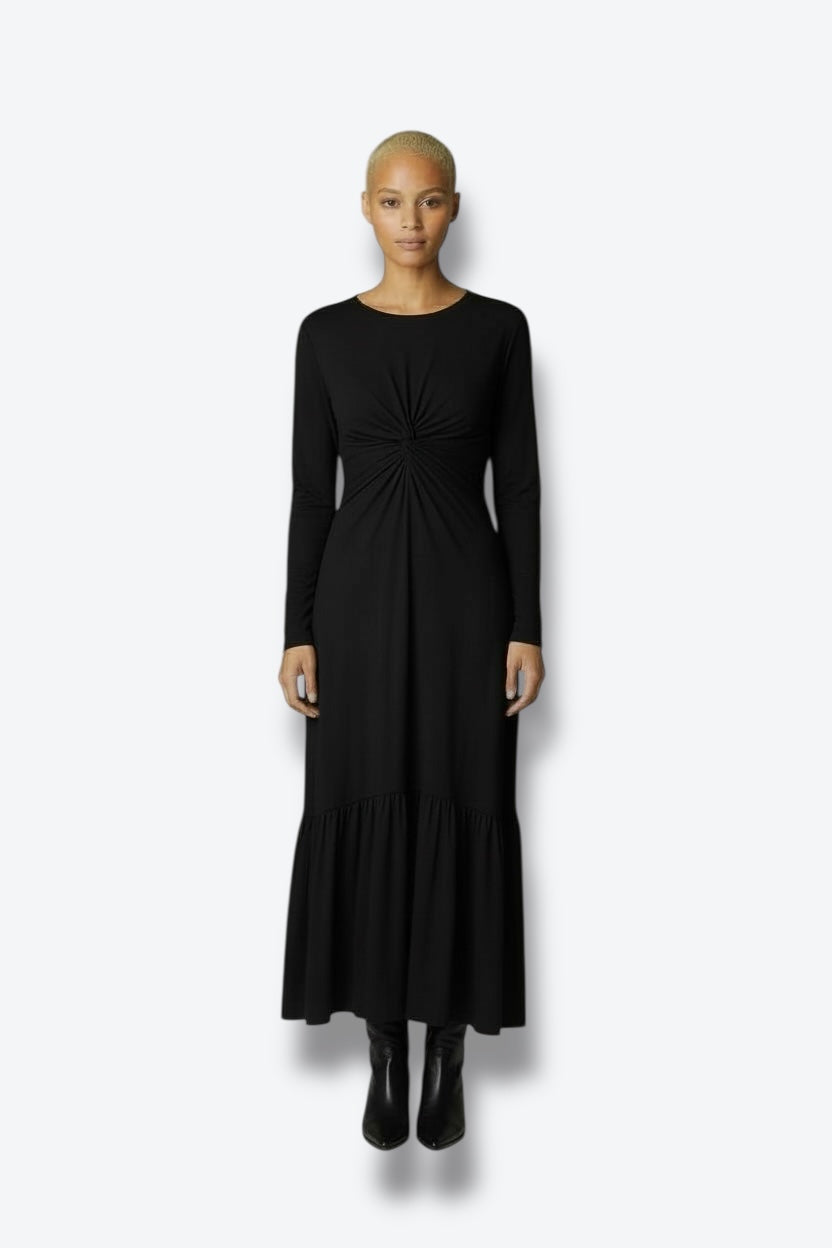 Givenchy Paris Black Twist Front Midi Dress