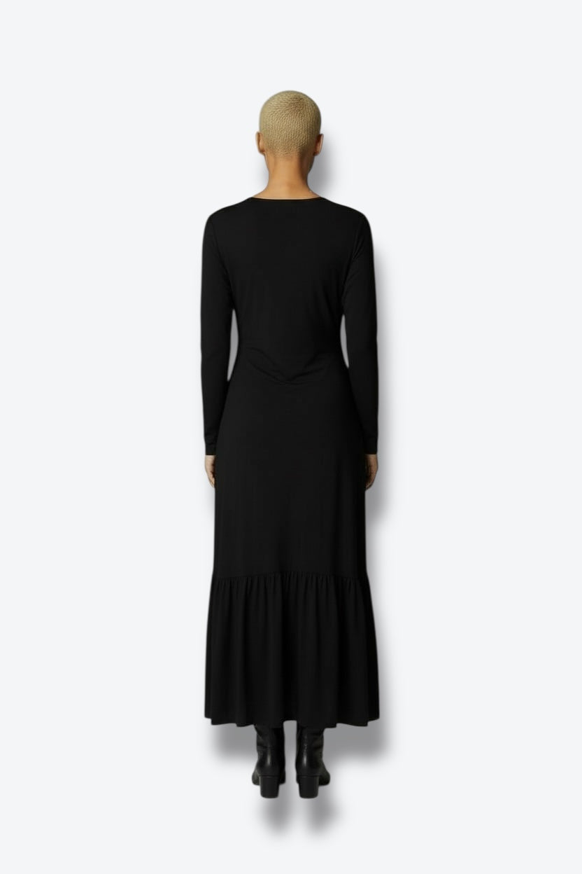 Givenchy Paris Black Twist Front Midi Dress