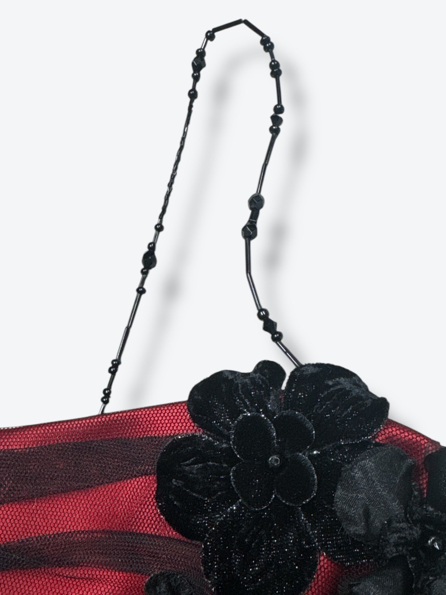 Vintage Kay Unger New York Rose and Red Beaded Evening Bustier