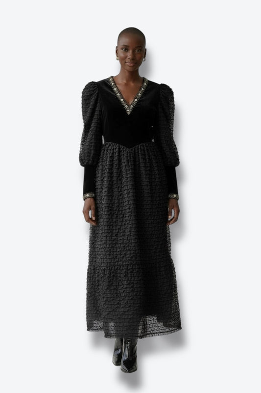 “Pisanti Paris” Lace Ruffle Gem Dress