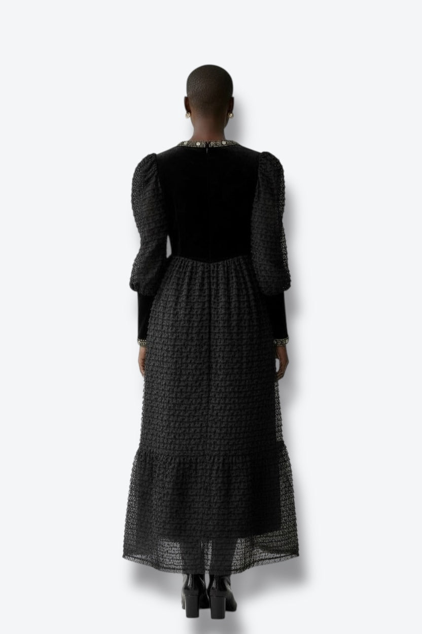 “Pisanti Paris” Lace Ruffle Gem Dress