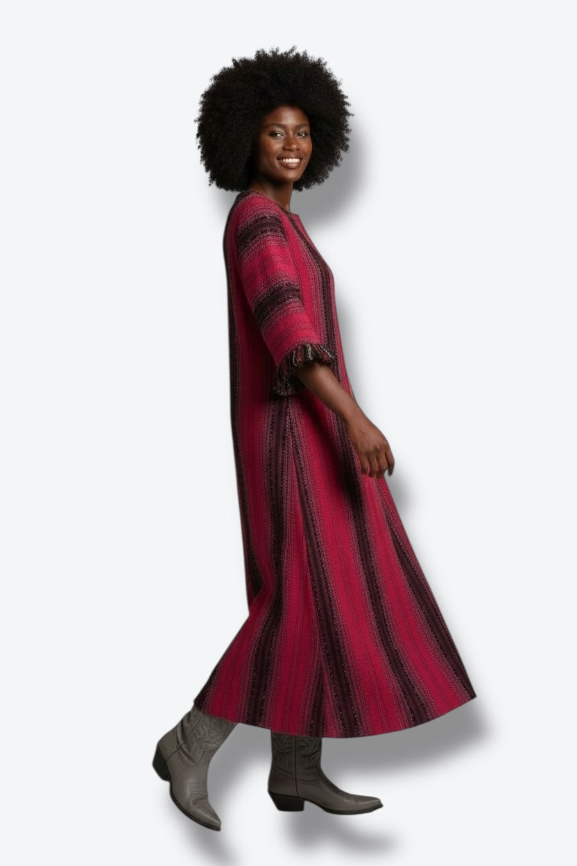 1960s/70s Arolan Kutomo Wool Striped Maxi Dress – Made in Finland