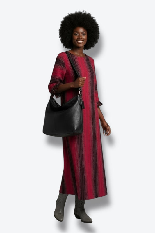 1960s/70s Arolan Kutomo Wool Striped Maxi Dress – Made in Finland