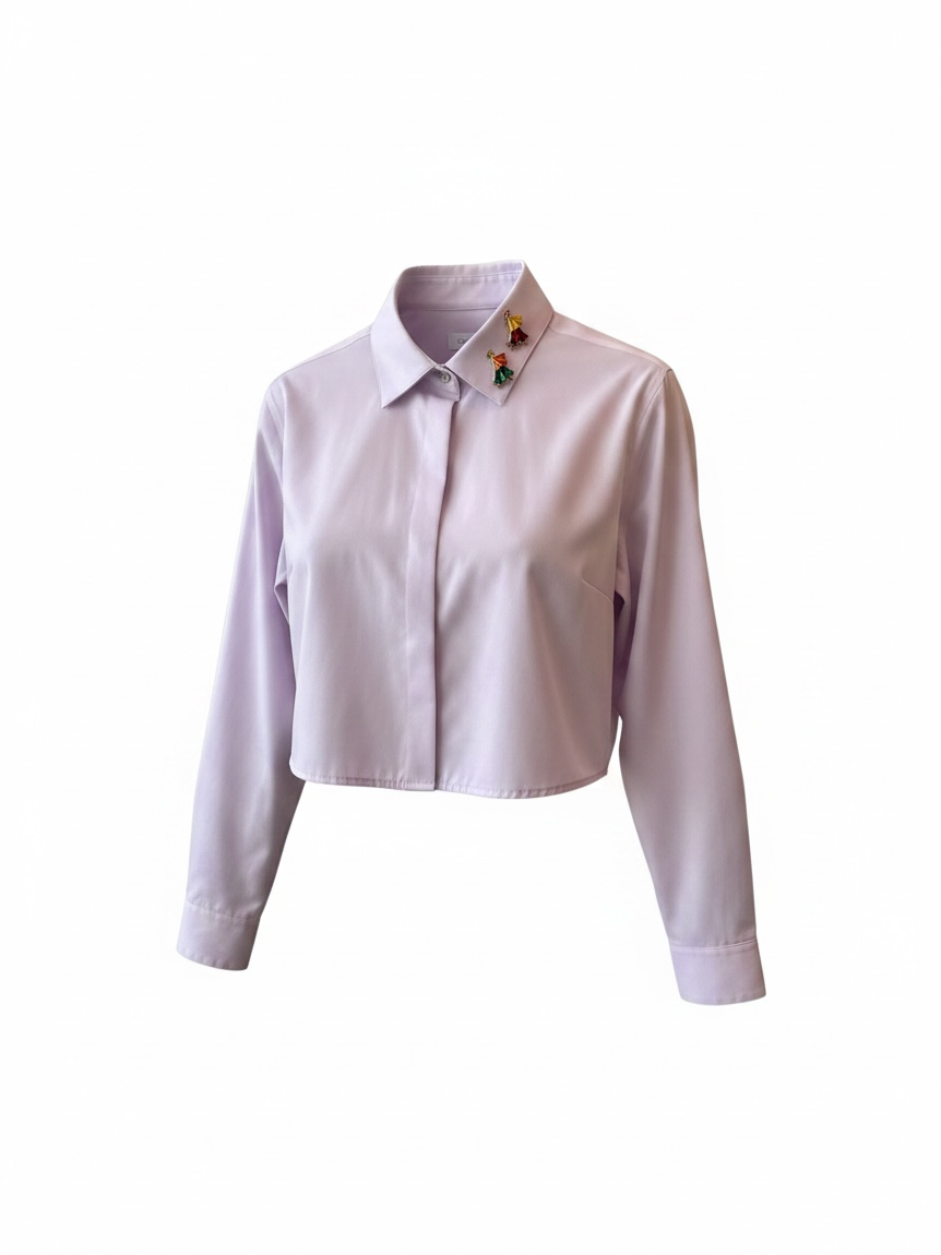 Kameo Edit Calvin Klein Lavender Crop Blouse