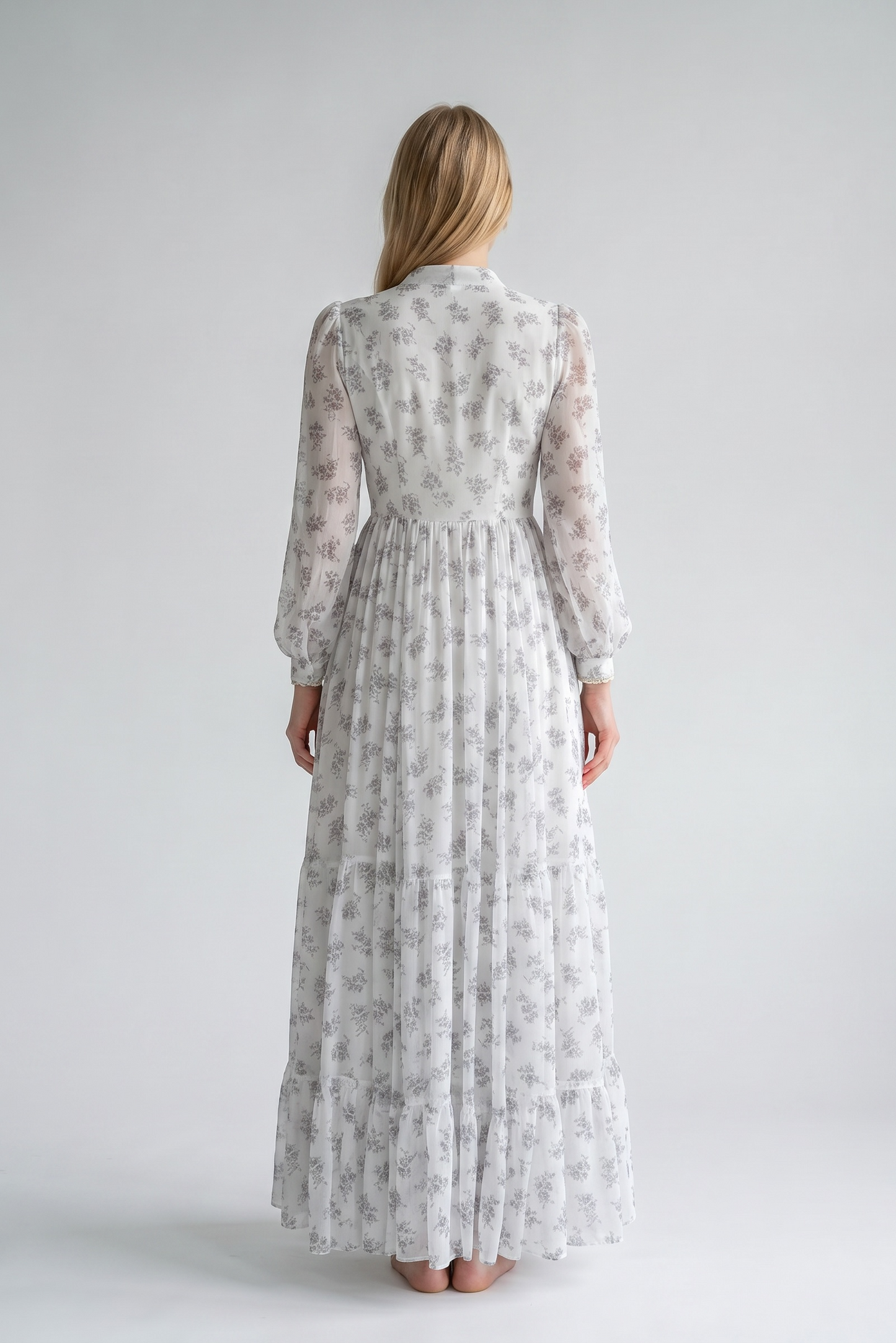 1970s Gunne Saks Floral Dress