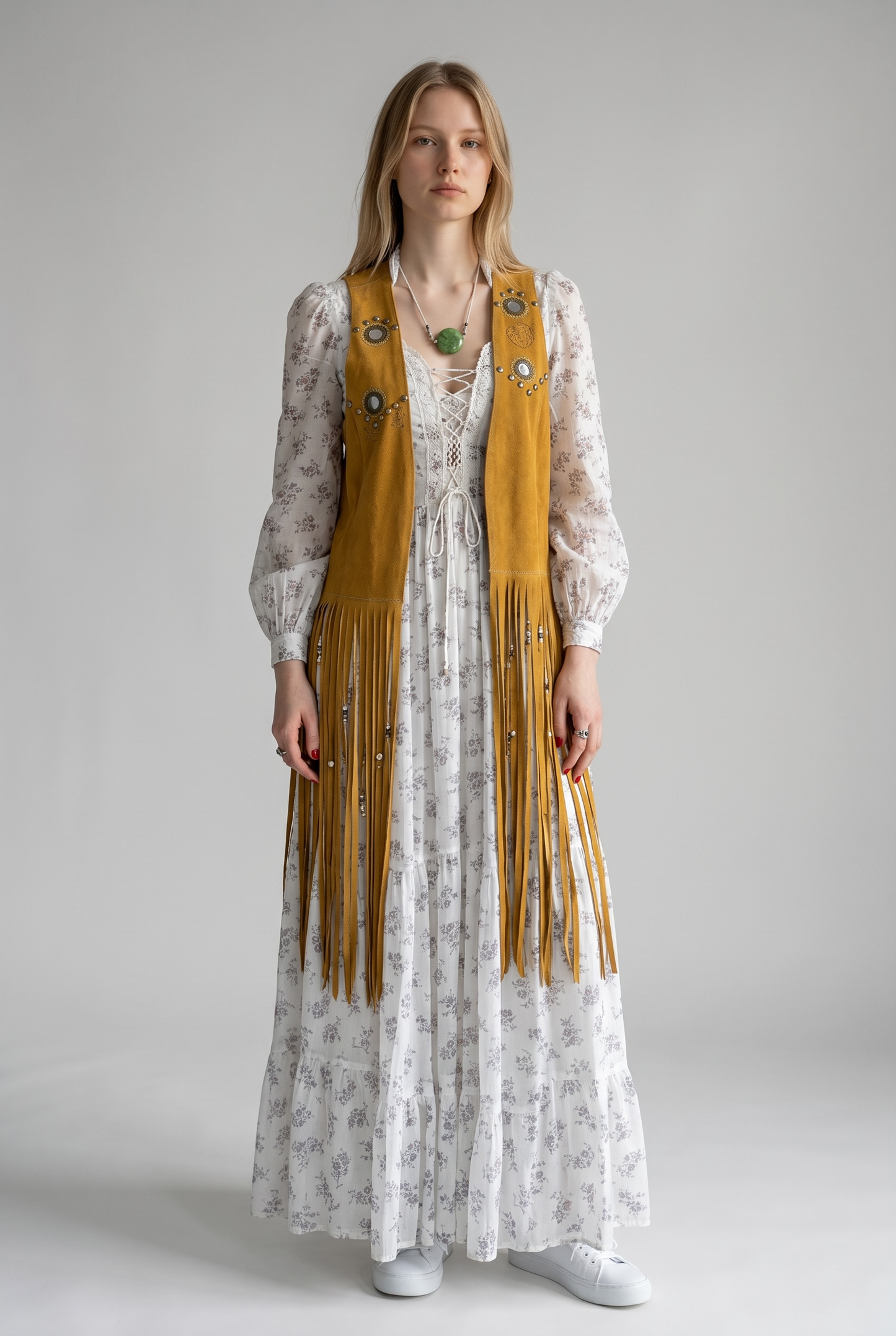 1970s Gunne Saks Floral Dress