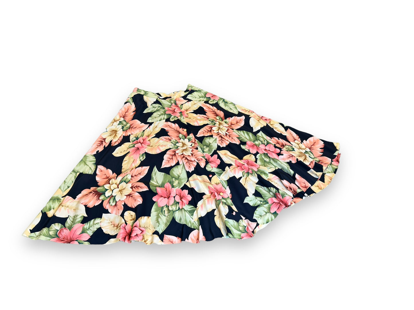 1980s • 1990s Dana Buchman 100% Silk Floral Skirt