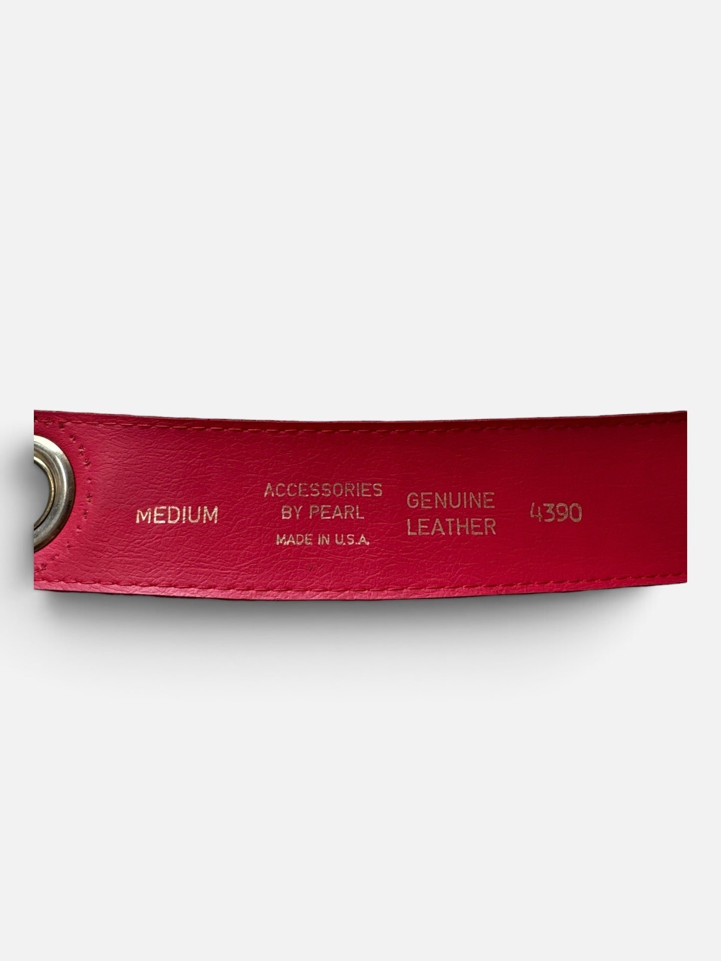 1970s “Accessories By Pearl” Red Leather Gold Gromment Belt