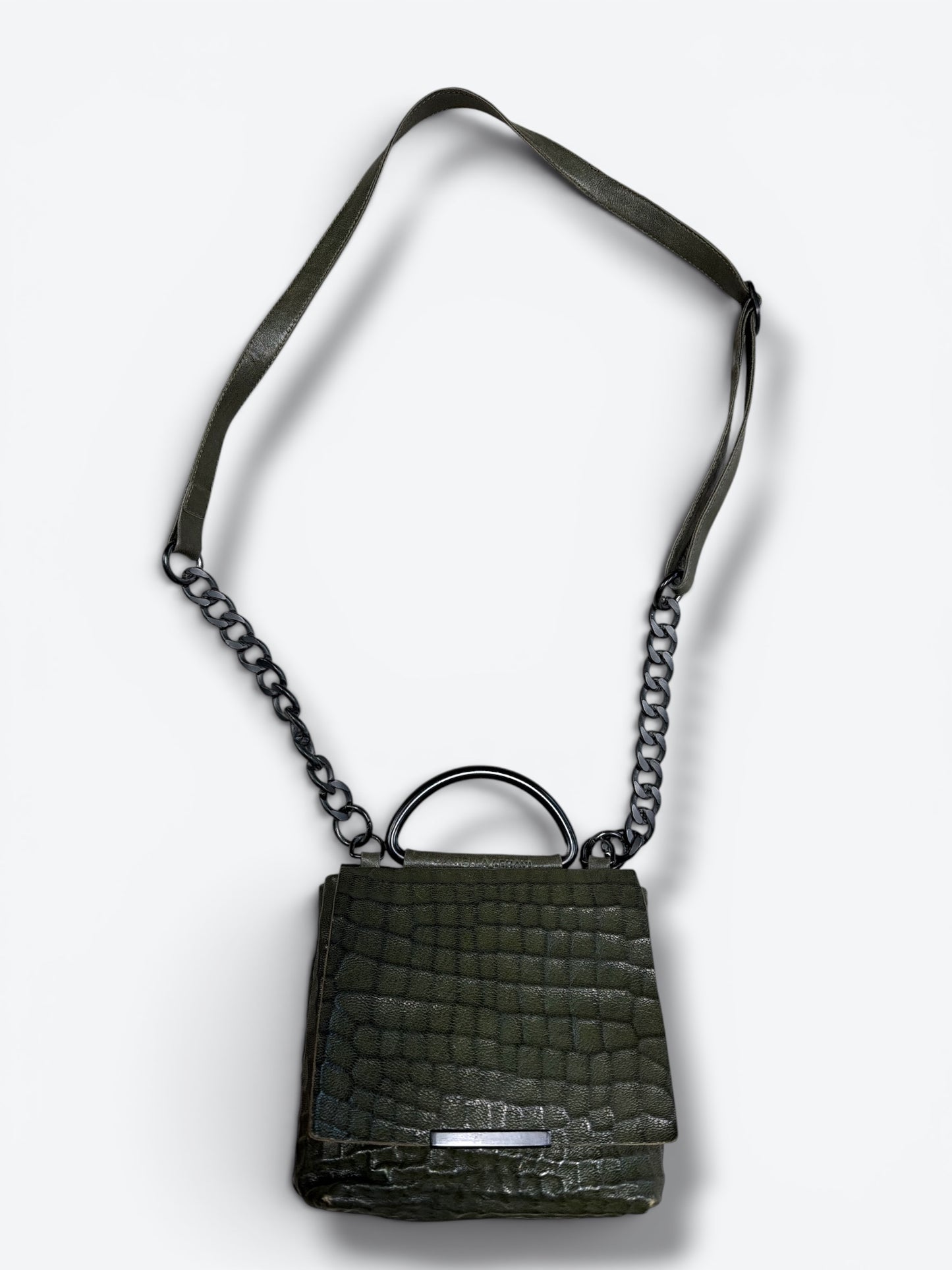Daniella Lehavi Hunter Green Embossed Crossbody