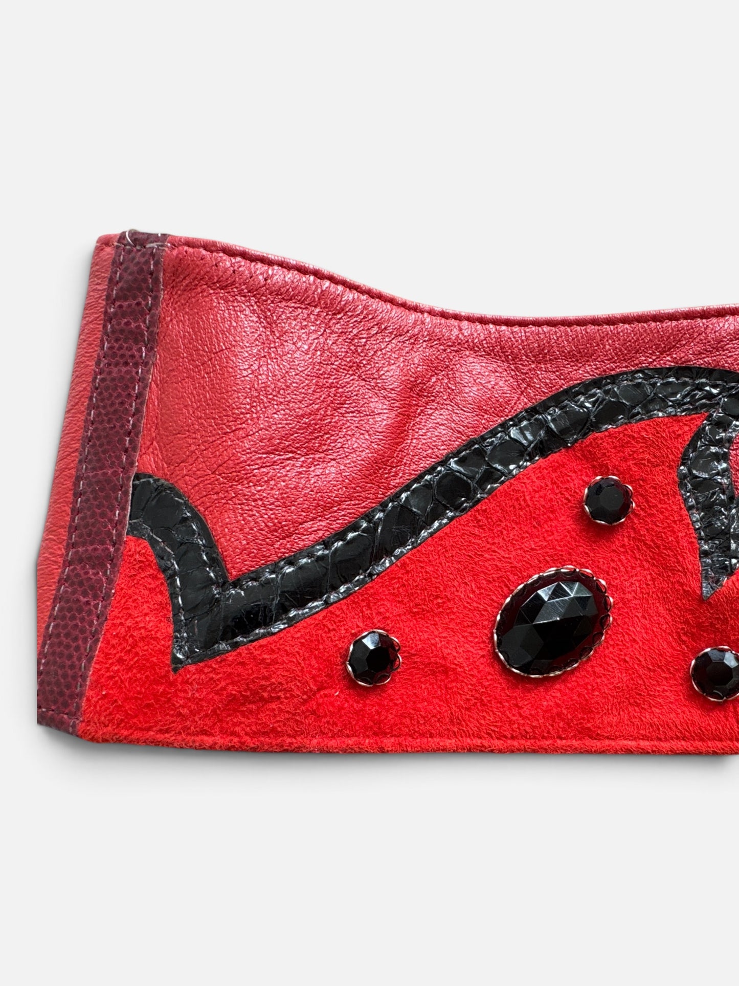 1980s Waldorf Creations Leather Zig Zag Belt (As Is)