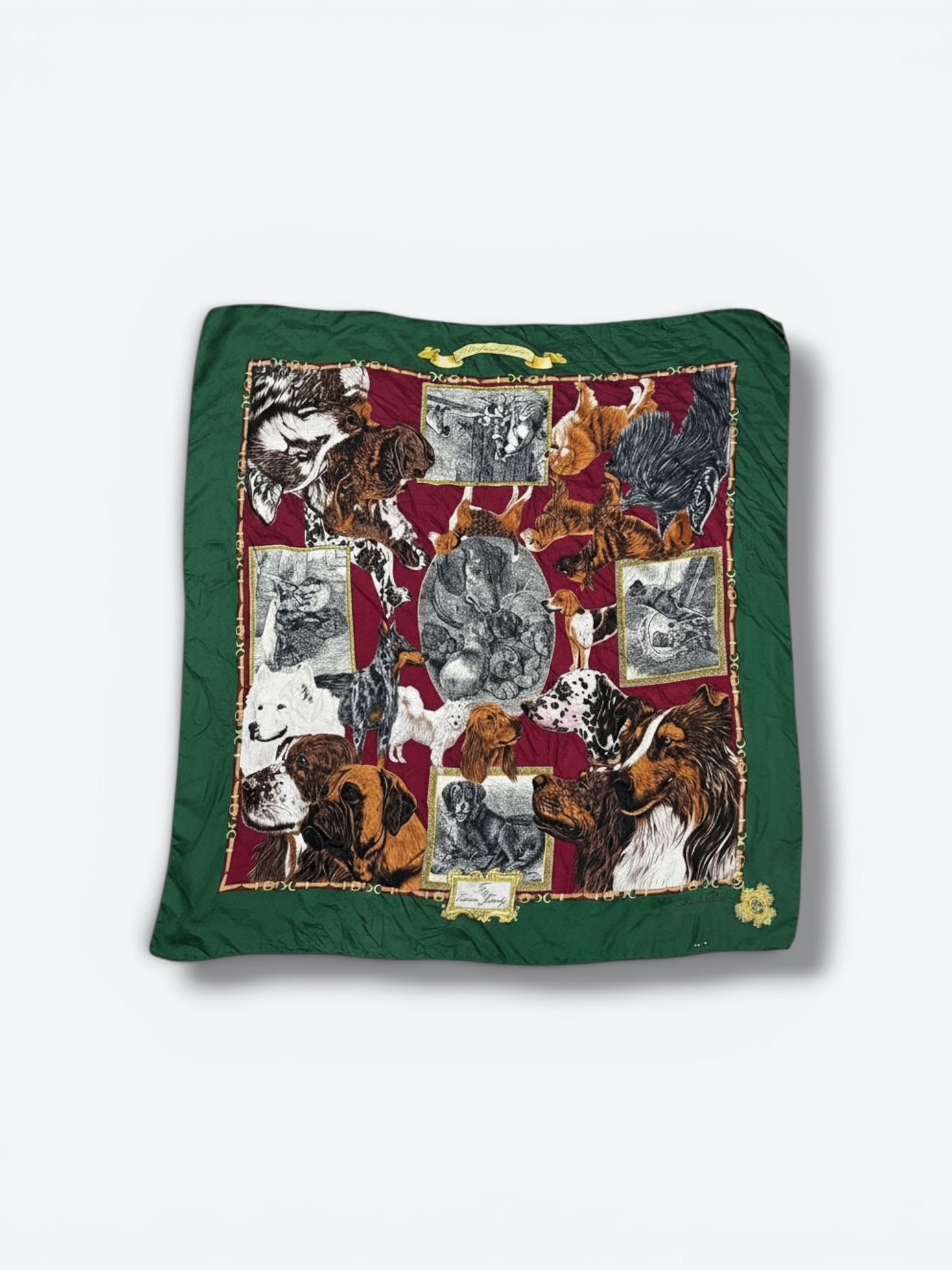 Oscar de la Renta “The Canine Family” Silk Scarf (As Is)