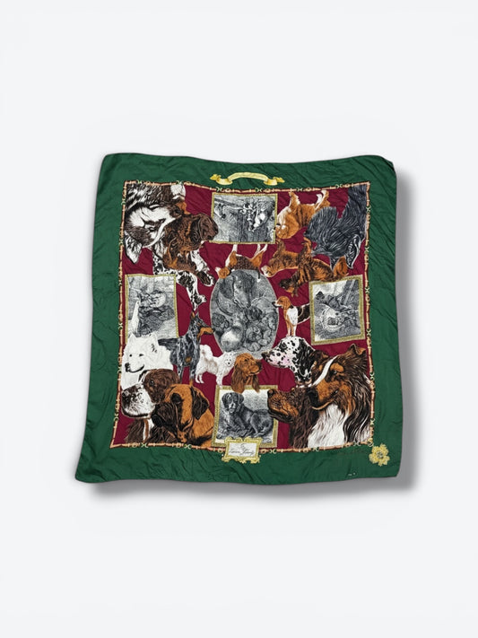 Oscar de la Renta “The Canine Family” Silk Scarf (As Is)