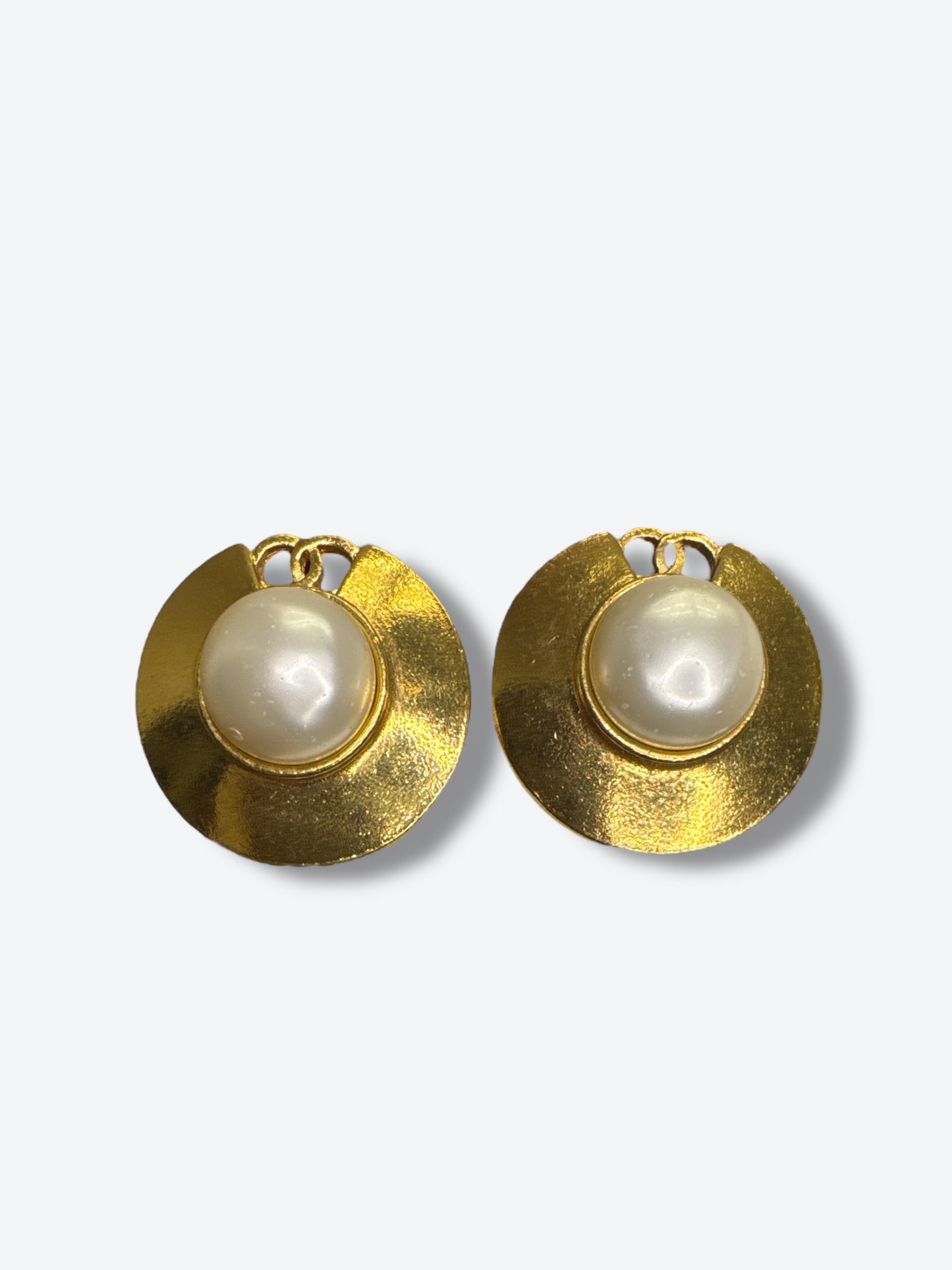 1980s Chanel Gold Disc & Gripoix  “Clip On” Earrings