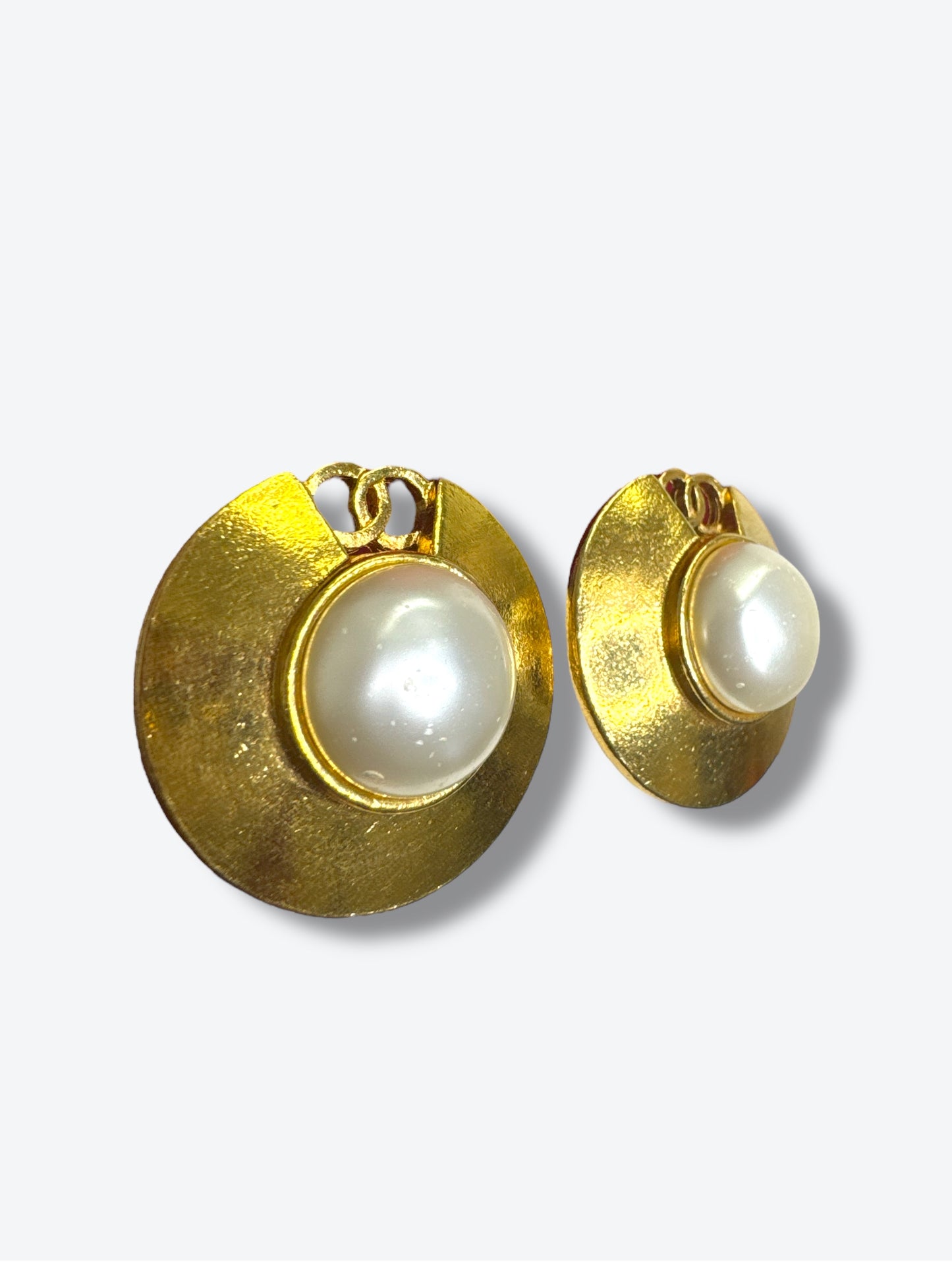 1980s Chanel Gold Disc & Gripoix  “Clip On” Earrings