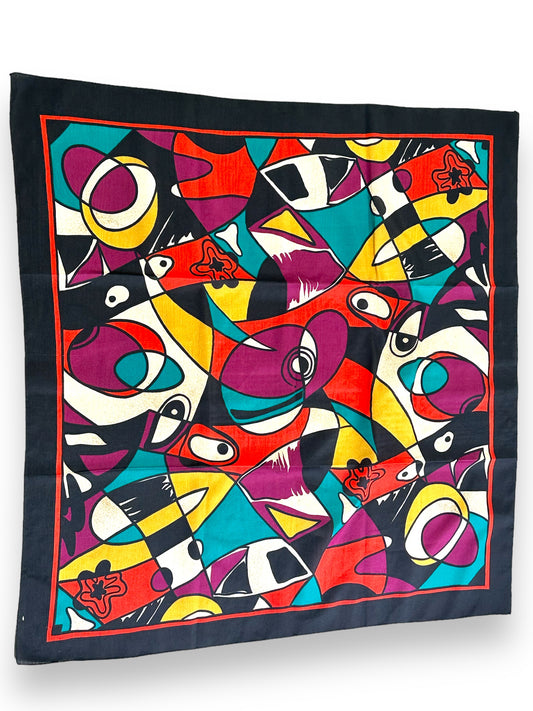 Vintage Colorful 32” x 32” Scarf