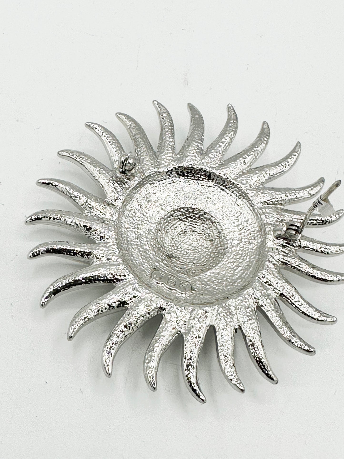 Vintage "JBK" Rhinestone Sun Dial Brooch