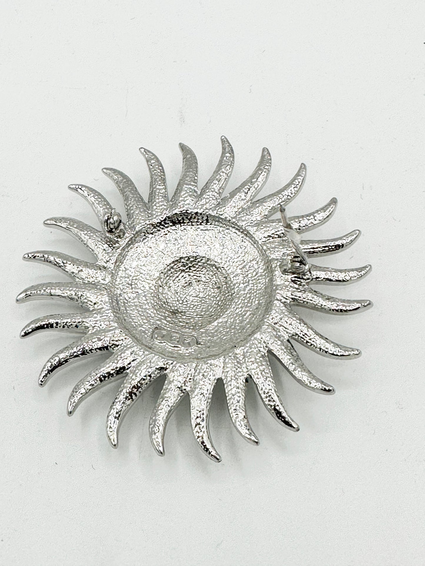 Vintage "JBK" Rhinestone Sun Dial Brooch