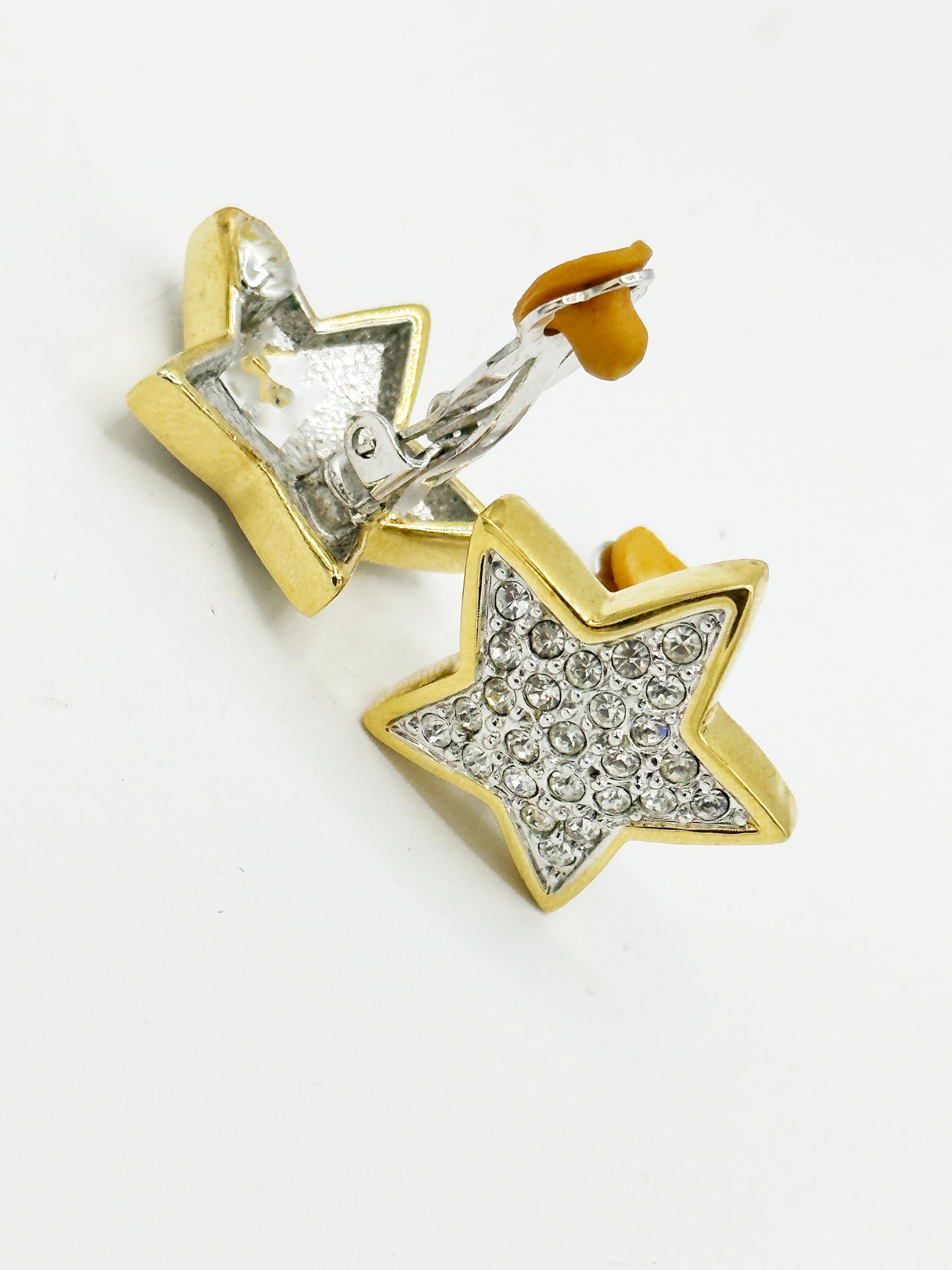 1980s Star Clip On Earrings (Unsigned)