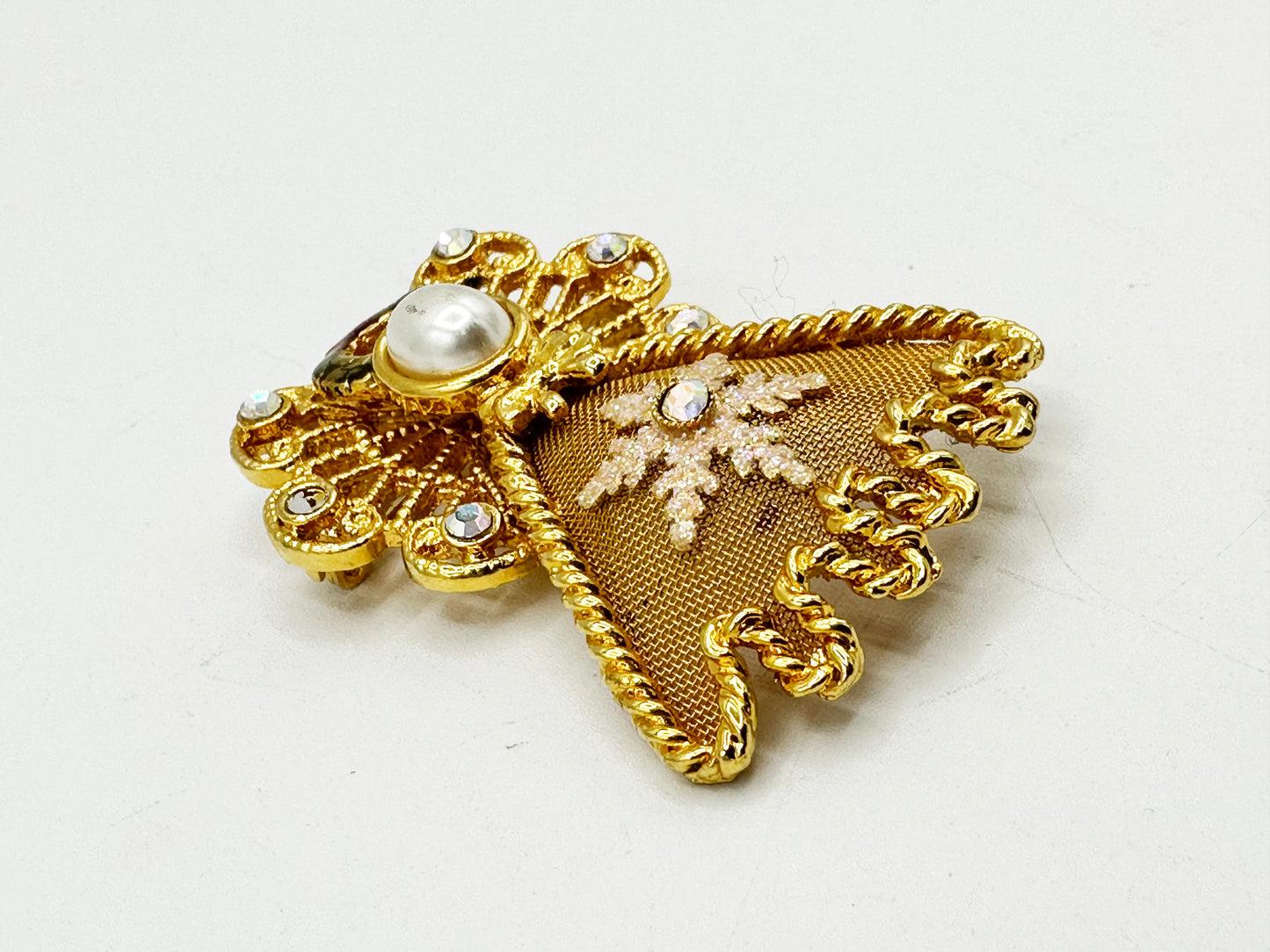 1970s - 1980s Gold Angel Pin