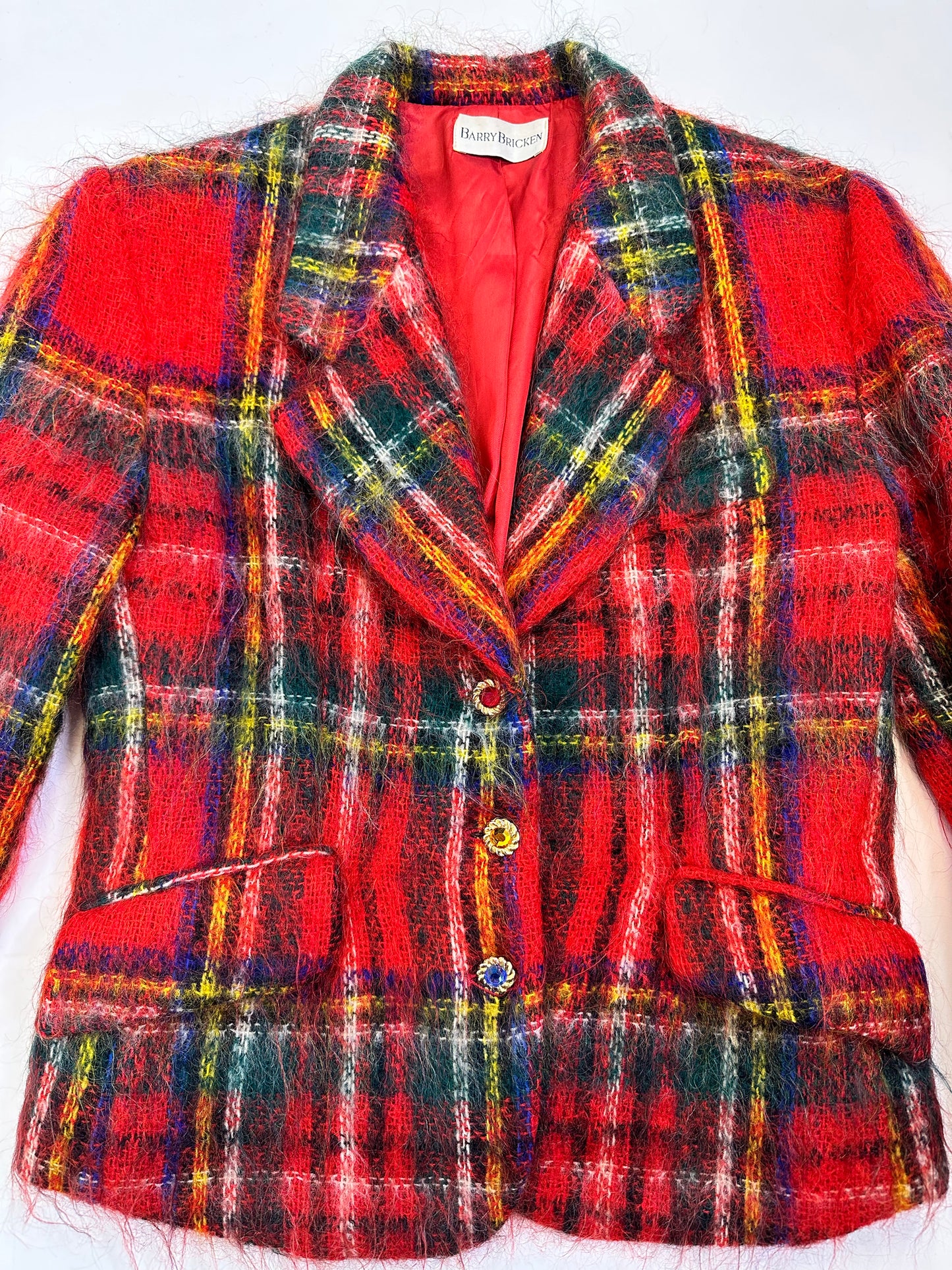 1990's Barry Bricken Wool Plaid Blazer