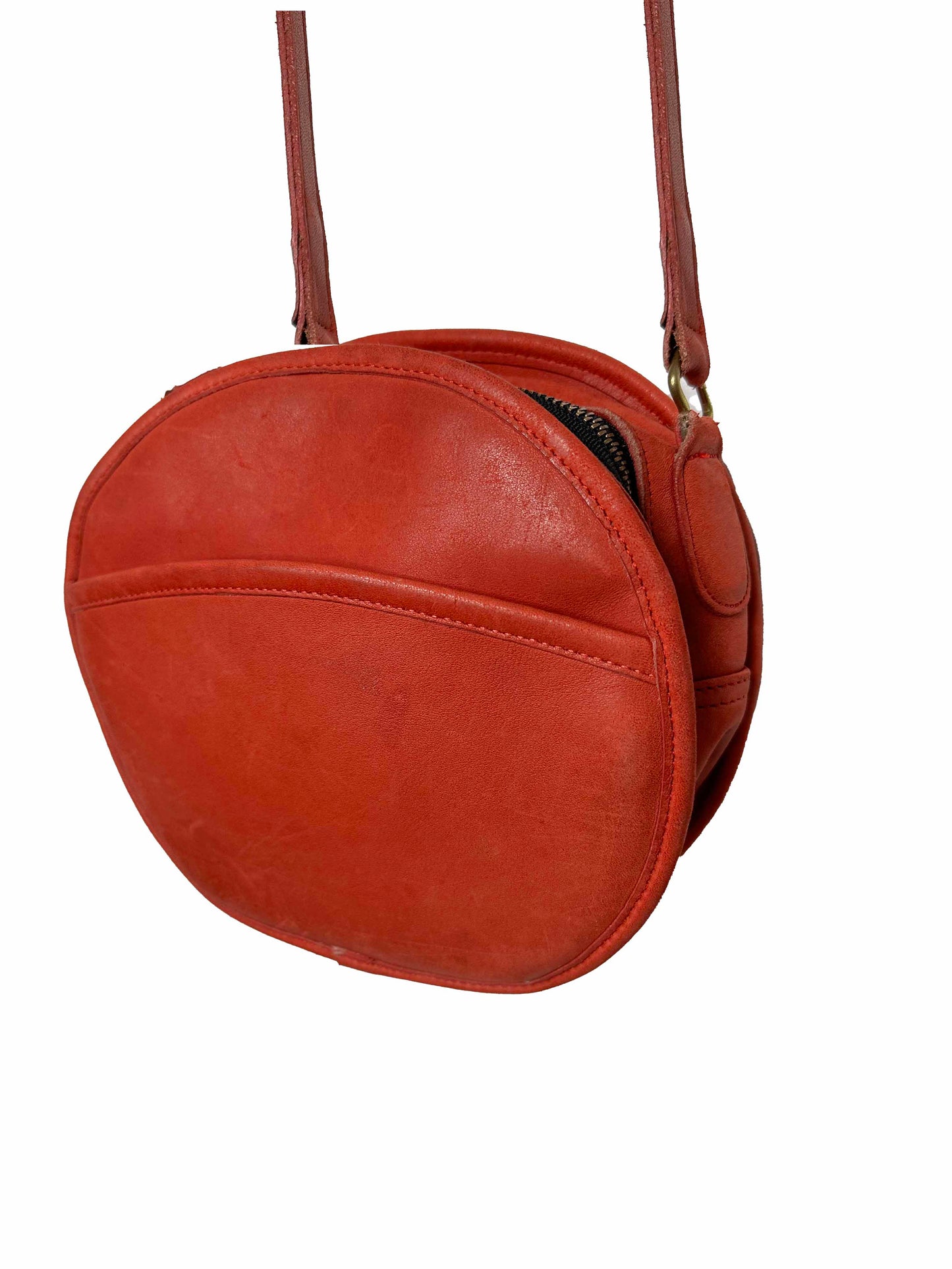 Andersonville: Red Circular Coach Crossbody Bag (1980's)
