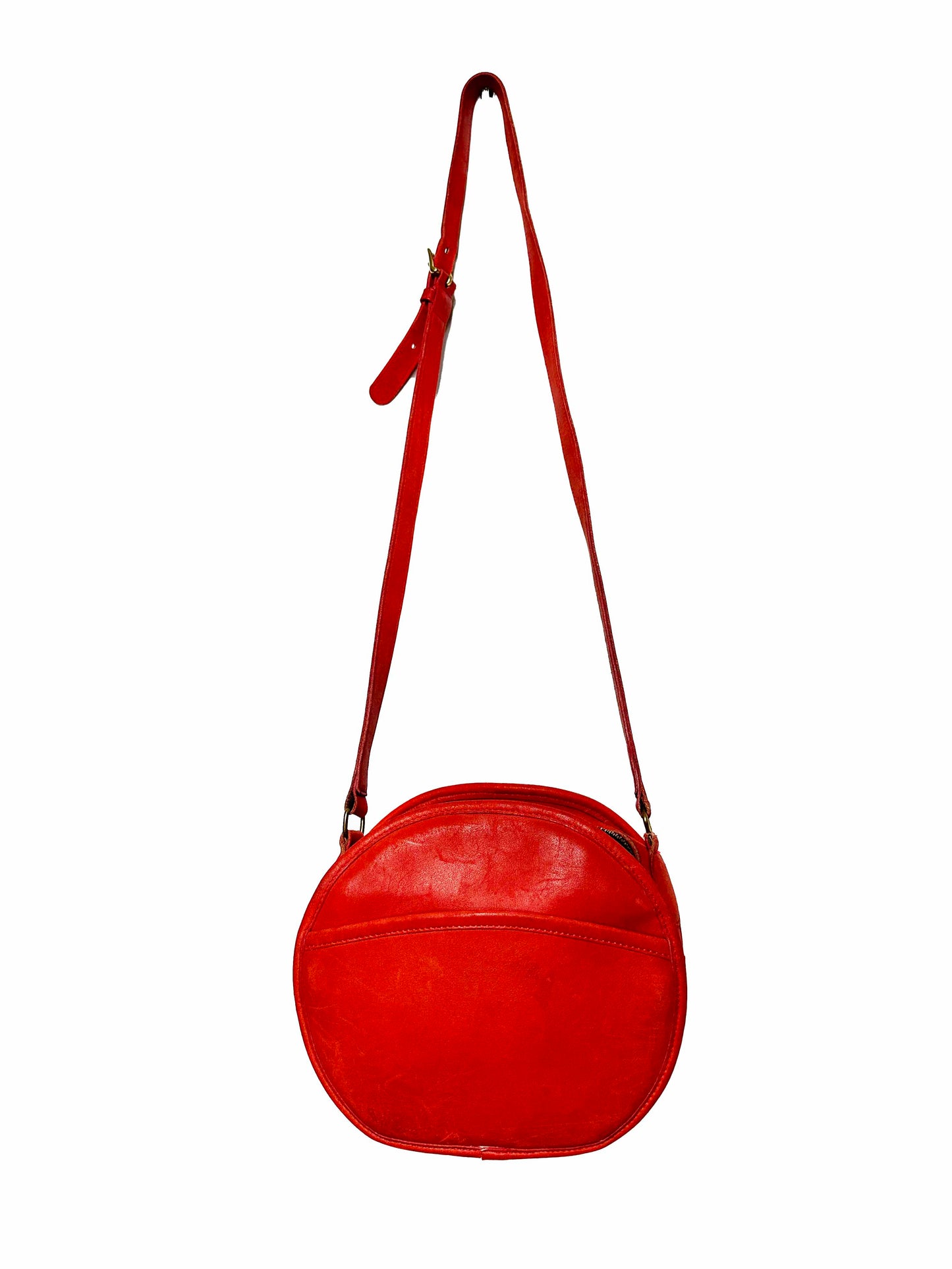 Andersonville: Red Circular Coach Crossbody Bag (1980's)