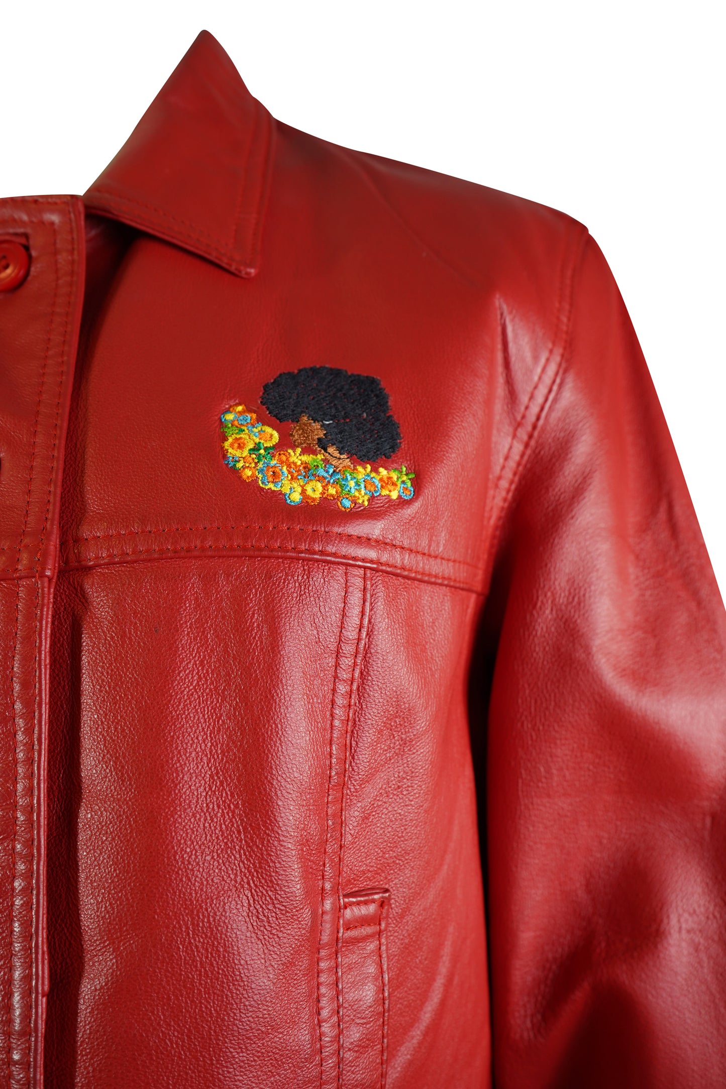 Kameo Upcycled Red Leather Jacket