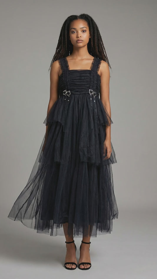 Noir Kei Ninomiya for Comme Des Garçon Nylon Tulle Dress