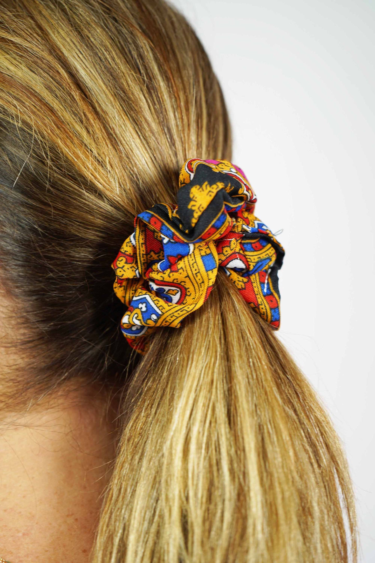 Upcycled Vintage Scarf Scrunchie